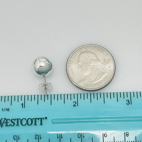 Tiffany & Co HardWear Bead Ball Stud Earrings 10mm in Sterling Silver AUTHENTIC